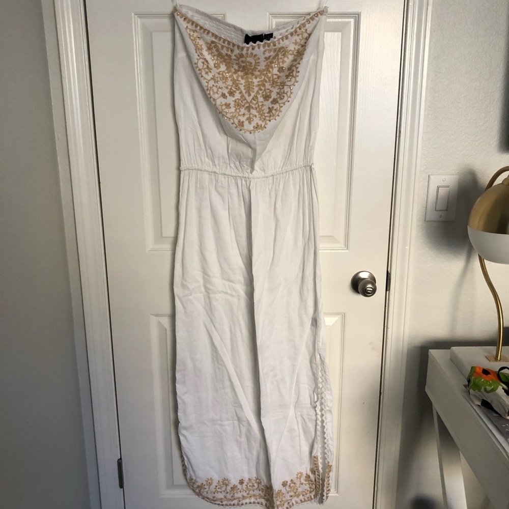 Embroidered swim cover up/maxi